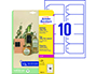 ETIQUETA COLGANTE AVERY BLANCA 90X50 MM IMPRIMIBLE DOBLE CARA PLASTICO 190 MC PACK DE 100 UNIDADES