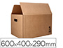 CAJA PARA EMBALAR Q-CONNECT AMERICANA ULTRA RESISTENTE CON ASAS CARTON CANAL DOBLE 7 MM COLOR KRAFT 600X400X290 MM