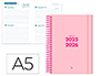 AGENDA ESCOLAR LIDERPAPEL 25-26 ESPIRAL BASIC ROSA 2 DIAS PAGINA A5 BILINGE PAPEL FSC 70 GR