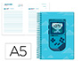 AGENDA ESCOLAR LIDERPAPEL 25-26 ESPIRAL GAME ON AZUL DIA PAGINA A5 BILINGE PAPEL FSC 80 GR