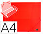CARPETA LIDERPAPEL GOMAS SOLAPAS 34960 POLIPROPILENO DIN A4 ROJO TRANSLUCIDO