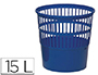 PAPELERA PLASTICO Q-CONNECT 15 LITROS REJILLA COLOR AZUL 285X290 MM