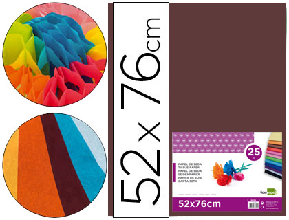 PAPEL SEDA LIDERPAPEL MARRON 52X76 CM 18 GR -PAQUETE DE 25 HOJAS