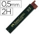 MINAS FABER GRAFITO 9065 0,5 MM 2H ESTUCHE DE 12 MINAS