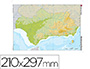 MAPA MUDO COLOR DIN A4 ANDALUCIA FISICO