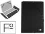CARPETA LIDERPAPEL GOMAS FOLIO 3 SOLAPAS CARTON FORRADO NEGRA