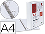 CARPETA CANGURO 4 ANILLAS MIXTAS 55MM LIDERPAPEL A4 PLASTICO BLANCA