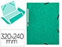 CARPETA Q-CONNECT GOMAS KF02168 CARTON SIMIL-PRESPAN SOLAPAS 320X243 MM VERDE