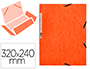 CARPETA Q-CONNECT GOMAS KF02170 CARTON SIMIL-PRESPAN SOLAPAS 320X243 MM NARANJA
