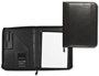 CARPETA PORTAFOLIOS Q-CONNECT CREMALLERA SIN ANILLAS CON CALCULADORA Y BOLSA PARA MOVIL COLOR NEGRO 260X355 MM