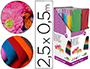 PAPEL CRESPON LIDERPAPEL 0.50 X 2.50 MT ENCELOFANADO EXPOSITOR DE 80 UNIDADES COLORES SURTIDOS