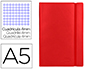 LIBRETA LIDERPAPEL SIMIL PIEL A5 120 HOJAS 70G/M2 CUADRO 4MM SIN MARGEN ROJO