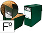 CAJA TRANSFERENCIA LIDERPAPEL FOLIO CON FUELLE LOMO 110 MM COLOR VERDE 380X110X260 MM