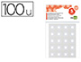 ARANDELA AUTOADHESIVA LIDERPAPEL BLANCA BLISTER DE 100 UNIDADES