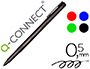 ROTULADOR Q-CONNECT RETROPROYECCION PUNTA FIBRA SUPER FINA REDONDA 0,5 MM PERMANENTE BOLSA 4 ROTULADORES
