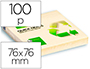 BLOC DE NOTAS ADHESIVAS QUITA Y PON Q-CONNECT 76X76 MM PAPEL RECICLADO AMARILLO