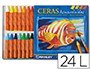 LAPICES CERA MANLEY ACUARELABLE CAJA DE 24 UNIDADES COLORES SURTIDOS