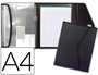 CARPETA LIDERPAPEL PORTADOCUMENTOS POLIPROPILENO CON 5 BOLSAS Y BLOC DE NOTAS CIERRE DE VELCRO DIN A4 NEGRO