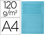 SUBCARPETA CARTULINA Q-CONNECT DIN A4 AZUL CON VENTANA TRANSPARENTE 120 G/M2
