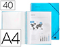 CARPETA LIDERPAPEL ESCAPARATE CON ESPIRAL 40 FUNDAS POLIPROPILENO DIN A4 AZUL