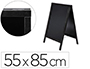 PIZARRA NEGRA LIDERPAPEL CABALLETE DOBLE CARA DE MADERA CON SUPERFICIE PARA ROTULADORES TIPO TIZA 55X85 CM