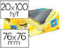 BLOC DE NOTAS ADHESIVAS QUITA Y PON POST-IT AMARILLO CANARIO 76X76 MM PACK PROMOCIONAL 16+4 GRATIS