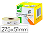 ETIQUETA ADHESIVA REMOVIBLE Q-CONNECT KF18534 COMPATIBLE DYMO 11355 TAMAO 27,5X51 MM CAJA CON 500 ETIQUETAS