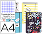 CARPETA LIDERPAPEL DIN A4 FORRADA CON RECAMBIO 120 HOJAS 80 GR 5 MM 4 AN. REDONDAS 40 MM CIERRE GOMA