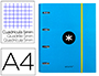CARPETA CON RECAMBIO ANTARTIK A4 CUADRO 5MM FORRADA 4 ANILLAS 40MM REDONDAS CON SOLAPA COLOR AZUL