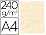 PAPEL COLOR LIDERPAPEL PERGAMINO CON BORDES A4 240GR HUESO PACK DE 10 HOJAS