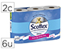 PAPEL HIGIENICO SCOTTEX MEGARROLLO DOBLE LARGO 2 CAPAS PAQUETE DE 6 ROLLOS