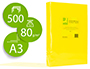 PAPEL COLOR Q-CONNECT DIN A3 80 GR AMARILLO INTENSO PAQUETEDE 500 HOJAS