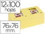BLOC DE NOTAS ADHESIVAS QUITA Y PON POST-IT SUPER STICKY 76X76 MM CON 12 BLOC AMARILLO CANARIO