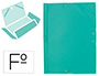 CARPETA LIDERPAPEL GOMAS PLASTICO FOLIO SOLAPAS COLOR VERDE