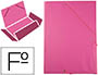 CARPETA LIDERPAPEL GOMAS PLASTICO FOLIO SOLAPAS COLOR FUCSIA