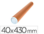 TUBO DE CARTON Q-CONNECT PORTADOCUMENTOS CARTONCILLO ENCOLADO RECICLADO 1,8 MM CON 2 TAPAS DE PLASTICO 40X430 MM