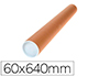 TUBO DE CARTON Q-CONNECT PORTADOCUMENTOS CARTONCILLO ENCOLADO RECICLADO 1,8 MM CON 2 TAPAS DE PLASTICO 60X640 MM