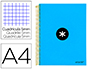 CUADERNO ESPIRAL LIDERPAPEL A4 MICRO ANTARTIK TAPA FORRADA120H 100 GR CUADRO 5MM 5 BANDA4 TALADROS COLOR AZUL