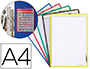 FUNDA PARA COLGAR TARIFOLD DIN A4 ANILLA METALICA IDEAL PARA PIZARRAS DE CORCHO PACK DE 5 UNIDADES COLORES SURTIDOS