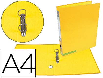 CARPETA DE 2 ANILLAS 25 MM MIXTAS LIDERPAPEL A4 FORRADO COLOR SYSTEM CON OLLAO Y TARJETERO AMARILLO