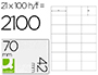 ETIQUETA ADHESIVA Q-CONNECT KF10648 TAMAO 70X42 MM FOTOCOPIADORA LASER INK-JET CAJA CON 100 HOJAS DIN A4