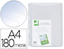 FUNDA MULTITALADRO Q-CONNECT CON FUELLE DIN A4 PVC 180 MC BOLSA DE 5 UNIDADES