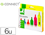 ROTULADOR Q-CONNECT FLUORESCENTE PUNTA BISELADA CAJA DE 6 UNIDADES COLORES SURTIDOS