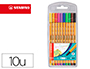 ROTULADOR STABILO PUNTA DE FIBRA POINT 88 ESTUCHE DE 10 UNIDADES COLORES SURTIDOS