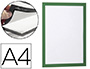 MARCO PORTA ANUNCIOS DURABLE MAGNETICO DIN A4 DORSO ADHESIVO REMOVIBLE COLOR VERDE PACK DE 2 UNIDADES