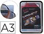 MARCO PORTA ANUNCIOS TARIFOLD MAGNETO DIN A3 CON 4 BANDAS MAGNETICAS EN EL DORSO COLOR NEGRO PACK DE 2 UNIDADES