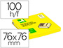 BLOC DE NOTAS ADHESIVAS QUITA Y PON Q-CONNECT 76X76 MM AMARILLO NEON ZIG-ZAG