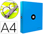 CARPETA 4 ANILLAS 40 MM MIXTAS ANTARTIK A4 FORRADA COLOR AZUL