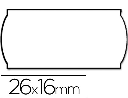 ETIQUETAS METO ONDULADAS 26 X 16 MM LISA BLANCA REMOVIBLE ROLLO 1200 ETIQUETAS